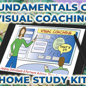 Fundamentals of Visual Coaching Home Study Kit Icon with Christina Merkley standing in front of a white board and tablet with visual maps.